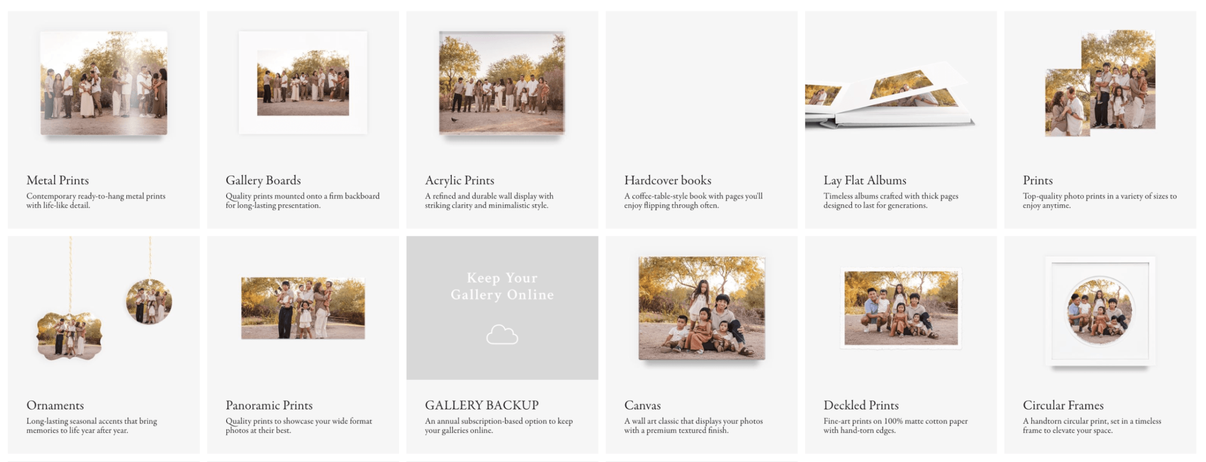 Picture showing portrait products in gallery to print as professional wall portraits