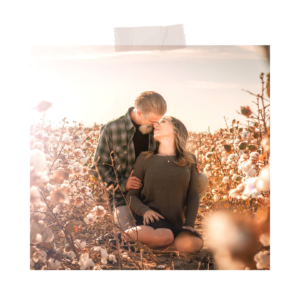 couple and engagement photos in the cotton fields at Rocker 7 Farm in the Phoenix, AZ area