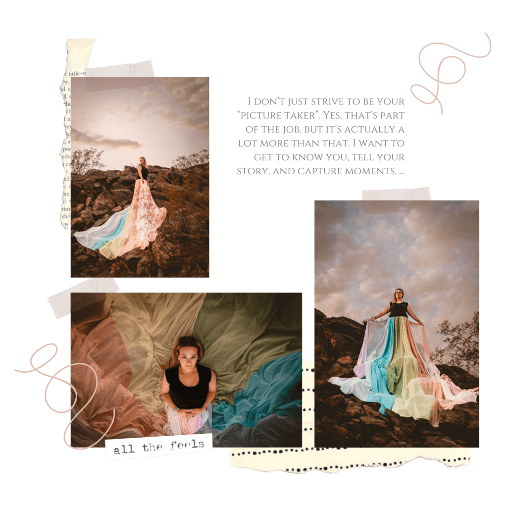 photo of lady with rainbow skirt for project find my rainbow for pregnancy and infant loss at south mountain, phoenix, arizona