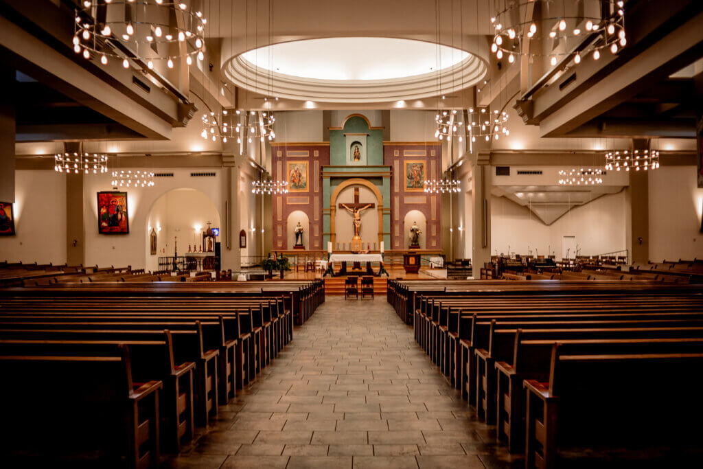 St. Thomas Aquinas Catholic Church in Avondale, AZ of where the wedding was photographed