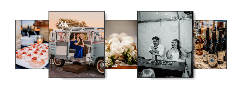 Collage of wedding detail photos for Vendor page recommendations by Phoenix photographer