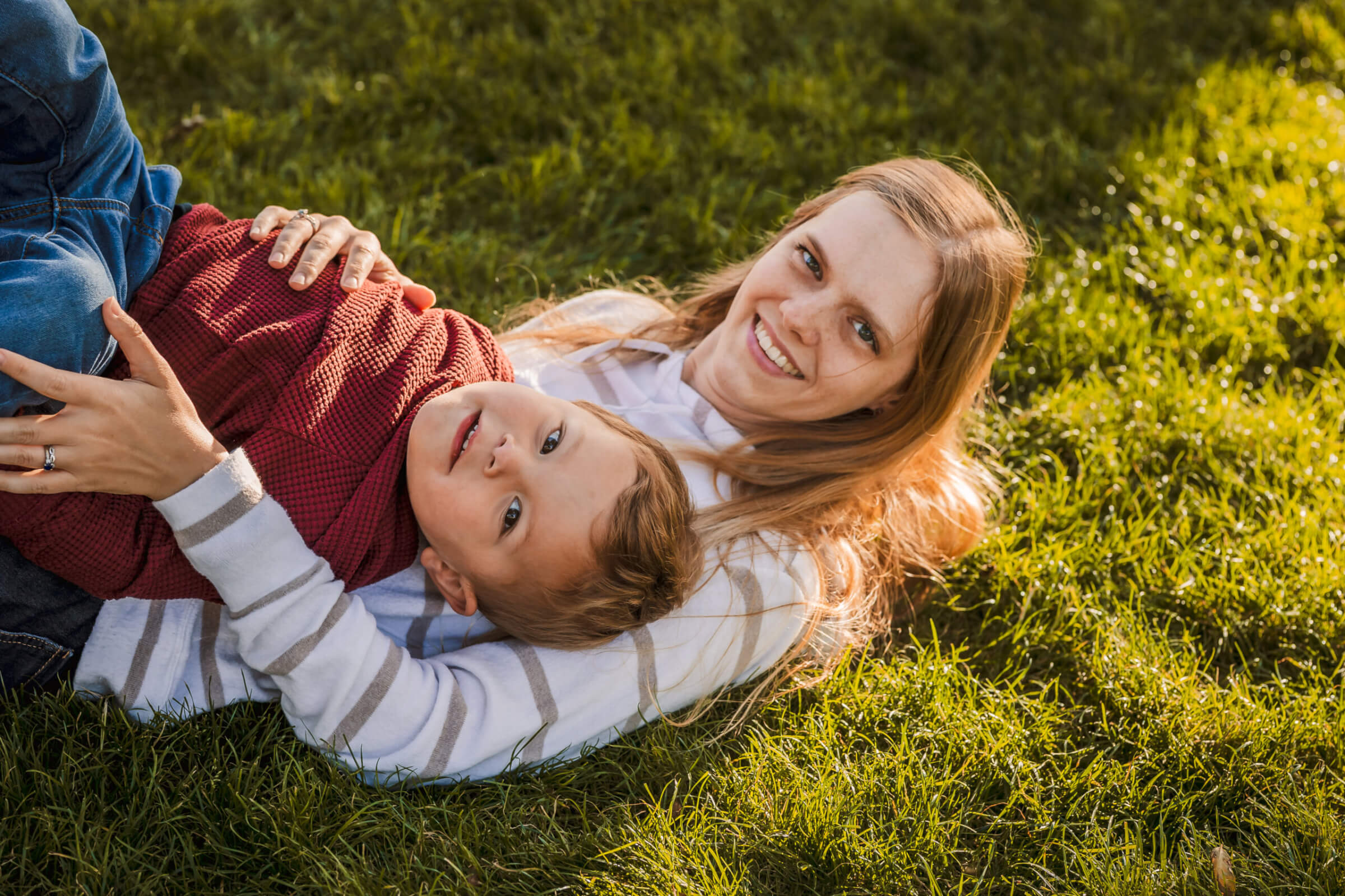 Mother and child sharing a playful moment during a Phoenix family photography session