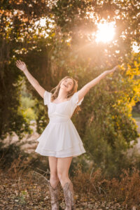fun senior photo session Phoenix with movement and personality