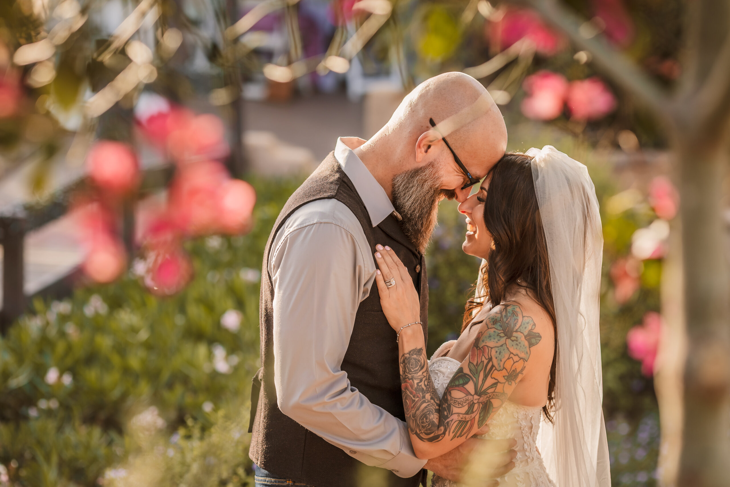 Phoenix Wedding couple after just getting married at AZ Rustic Weddings in Cave Creek.