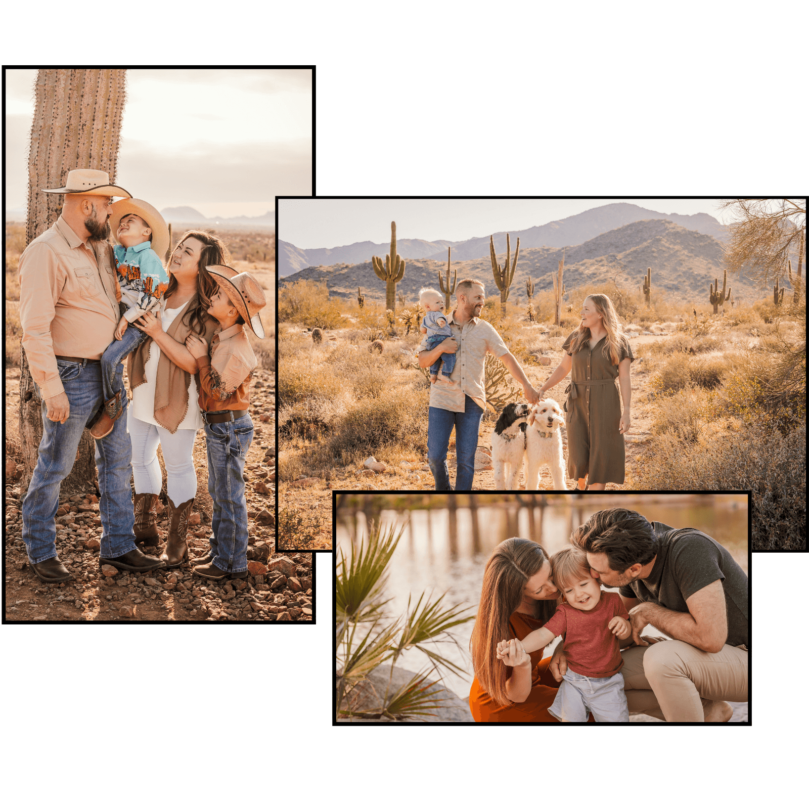Photo collage of family photos photographed around the Phoenix, AZ area.